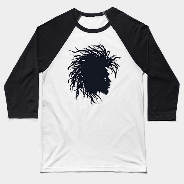 Afrocentric Dreadlocks Silhouette Baseball T-Shirt by Graceful Designs